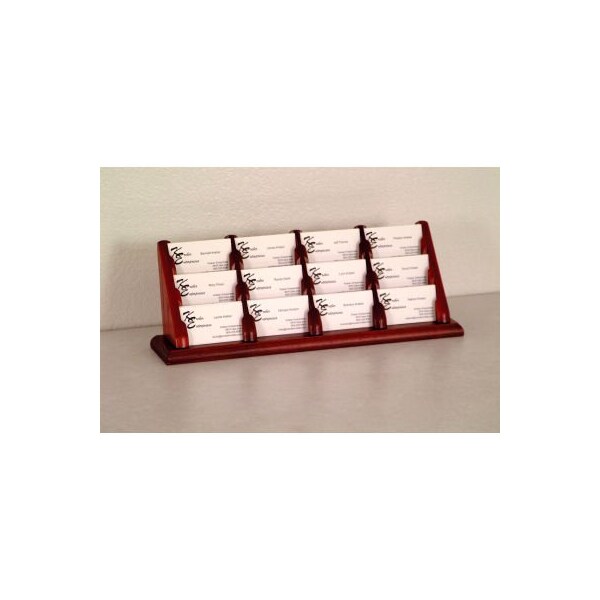 Wooden Mallet 12 Pocket Counter Top Business Card Holder - Mahogany BCC4-12MH - main